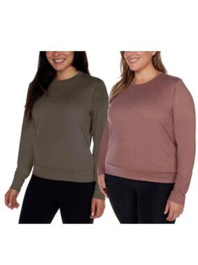 NEW 2 Pack Set of Lukka Lux Long Sleeve Active UPF 30 Stretch Top Shirts Tees 12